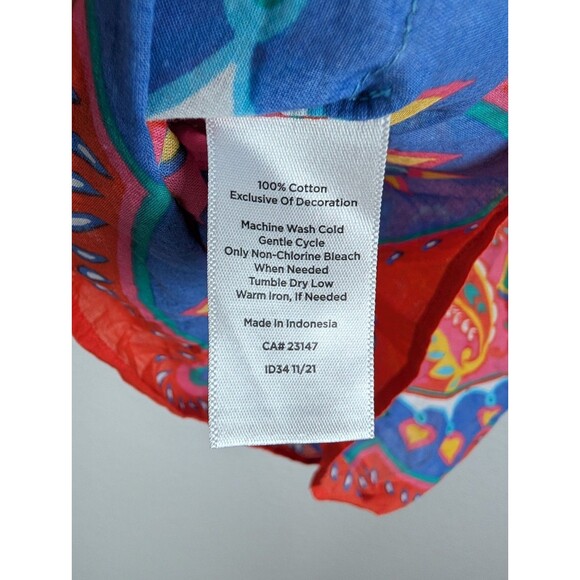 Talbots Top Shirt Women Small Floral Paisley Boho - Picture 5 of 6